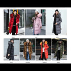 Girls' Cotton Padded Winter Coat with Fur Collar