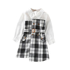 Korean Style Plaid Trench Coat Dress