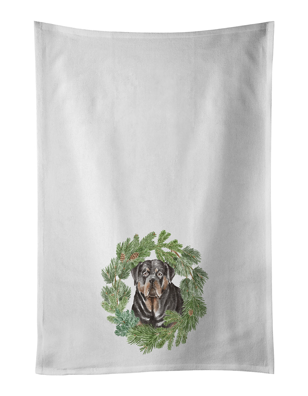 Rottweiler Christmas Wreath Kitchen Towel Set of 2