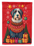 Bearded Collie Holiday Christmas Garden Flag