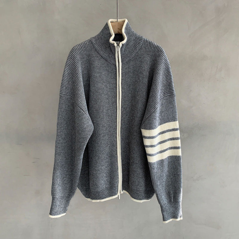 Trendy Stand Collar Turtleneck Cardigan Sweater