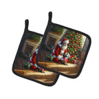 French Bulldog and Santa Claus Pair of Pot Holders