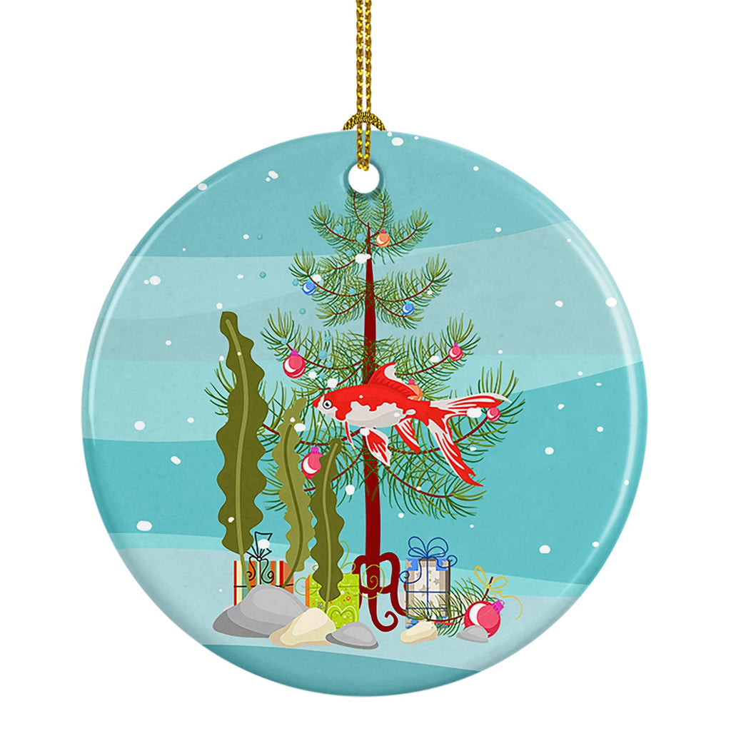 Comet Goldfish Merry Christmas Ceramic Ornament