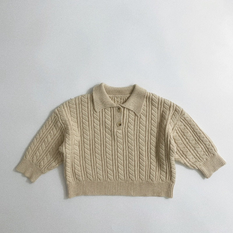 Children's Knitted Sweater with Fried Dough Twists
