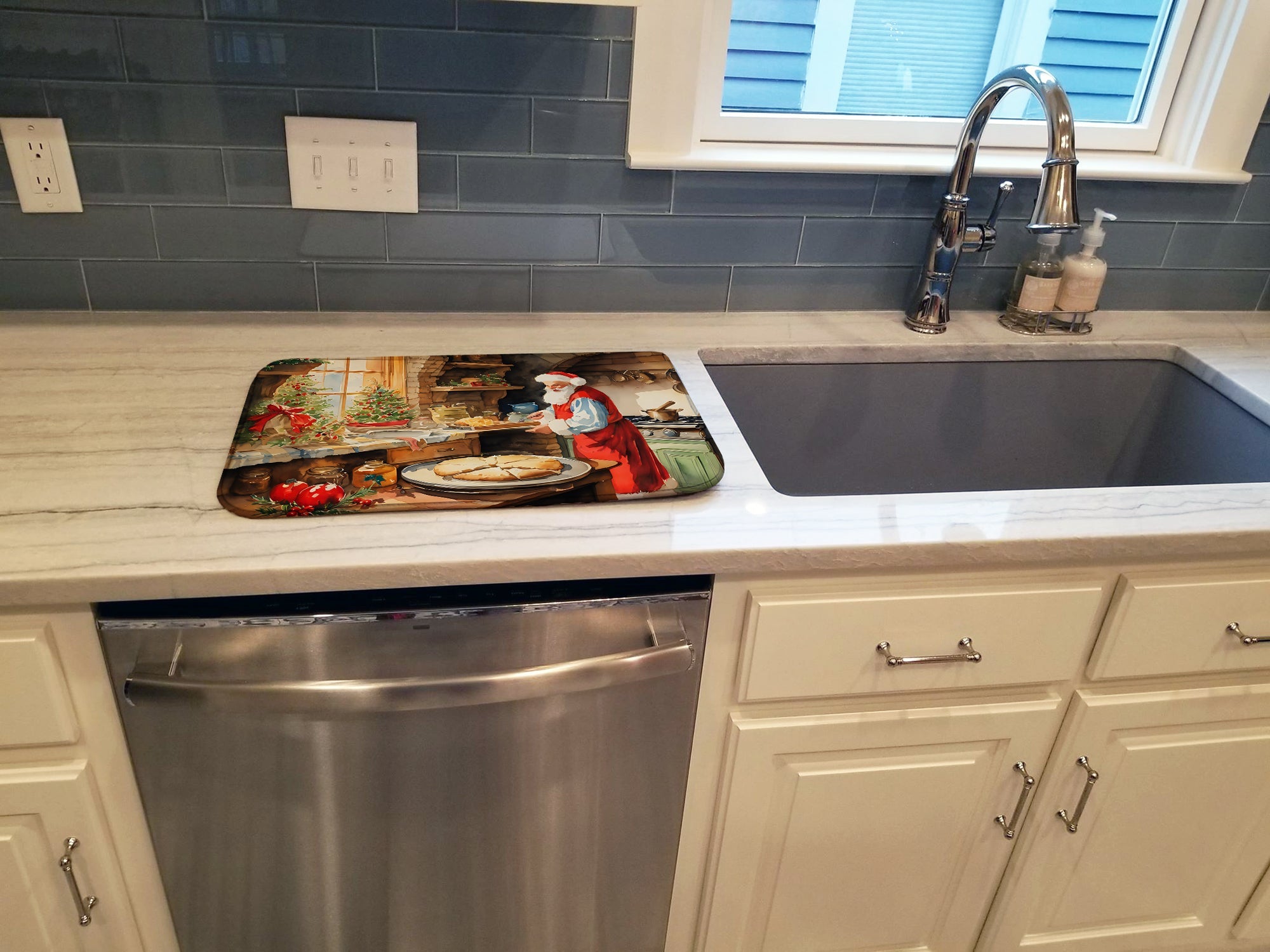 Cookies with Santa Claus Dish Drying Mat