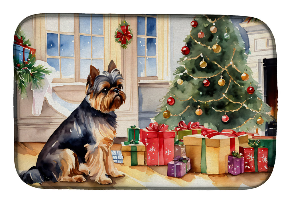 Brussels Griffon Cozy Christmas Dish Drying Mat