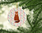 Somali Cat Christmas Ceramic Ornament