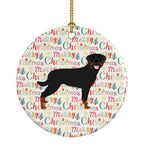 Rottweiler Merry Christmas Ceramic Ornament