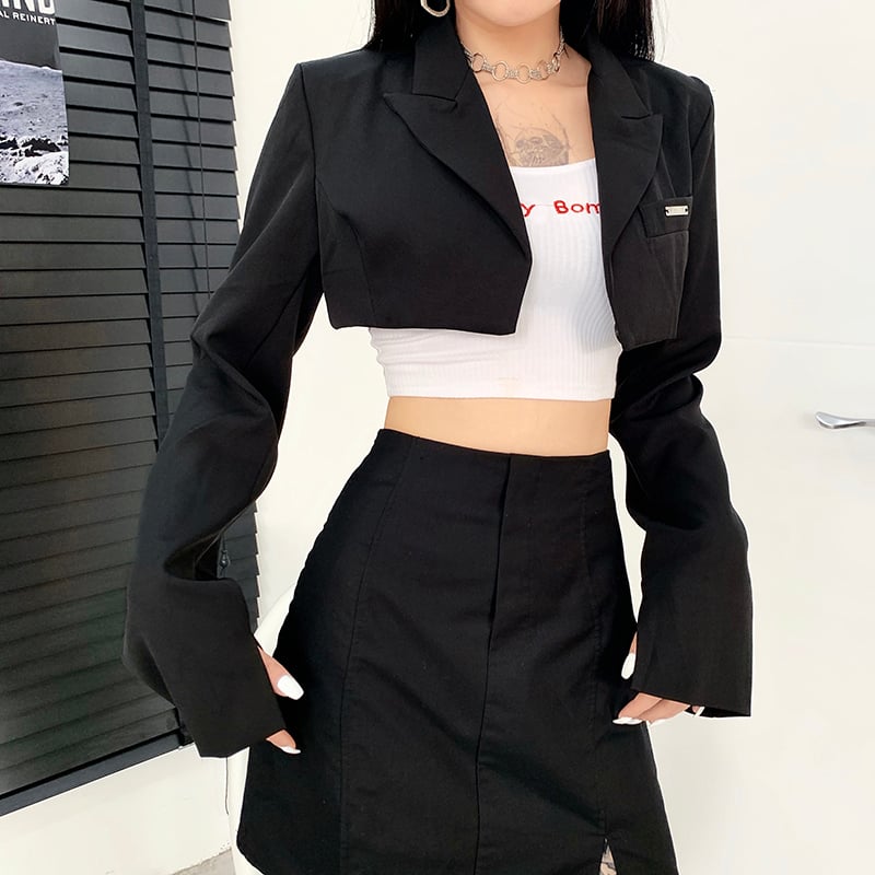Lace Women's Short Suit Jacket with Long Sleeves