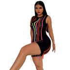 2024 Summer Fashion Knitted Embroidered Bodysuit