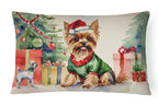 Yorkie Christmas Throw Pillow