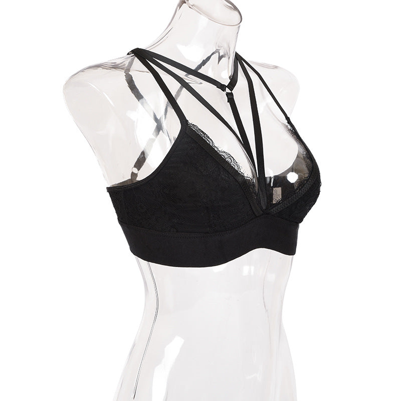 Lace Trim Strappy Bralette