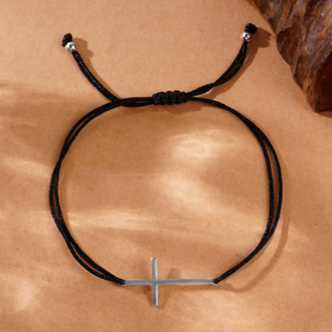 Minimalist Cross Cord Bracelet