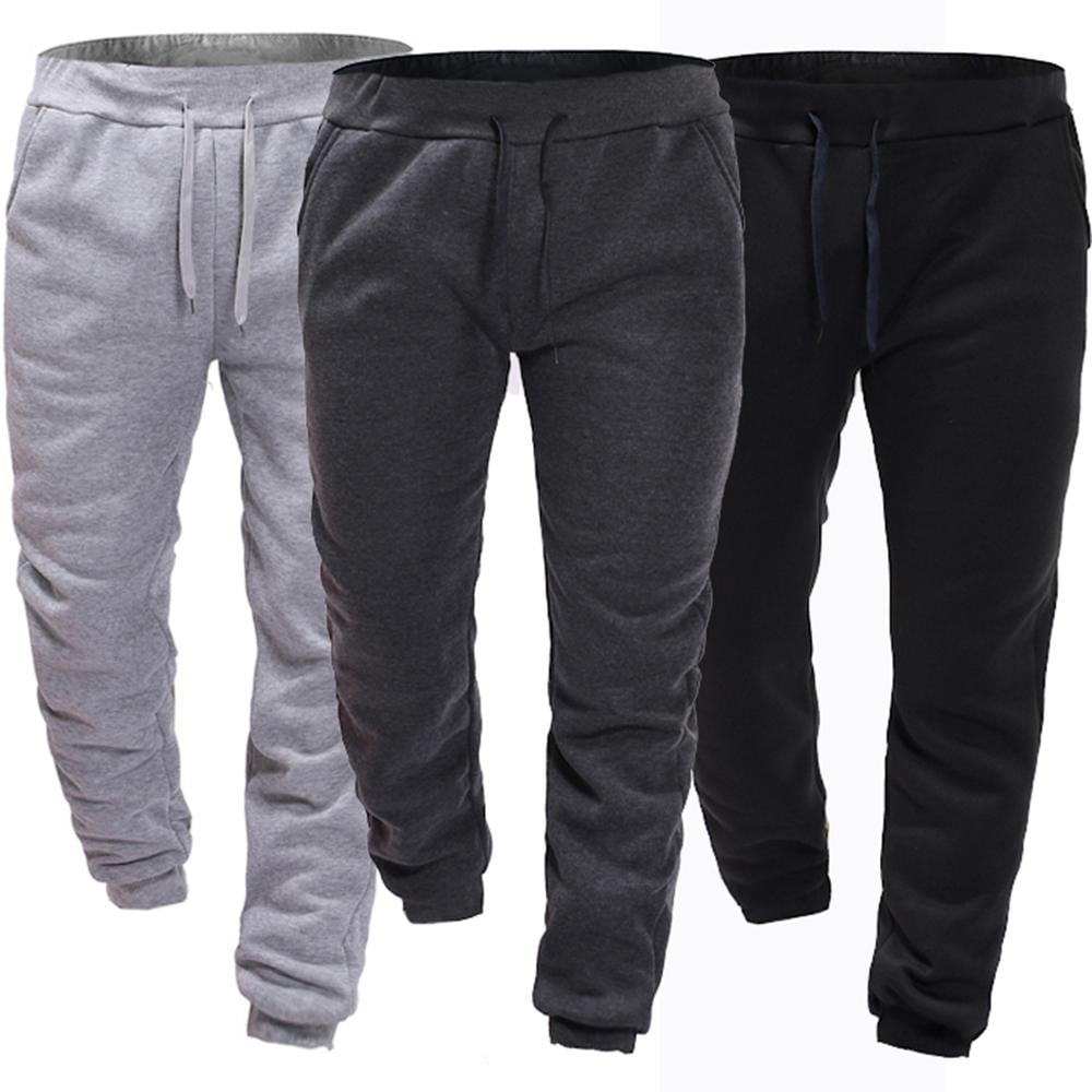 Men's Solid Color Fleece Pants