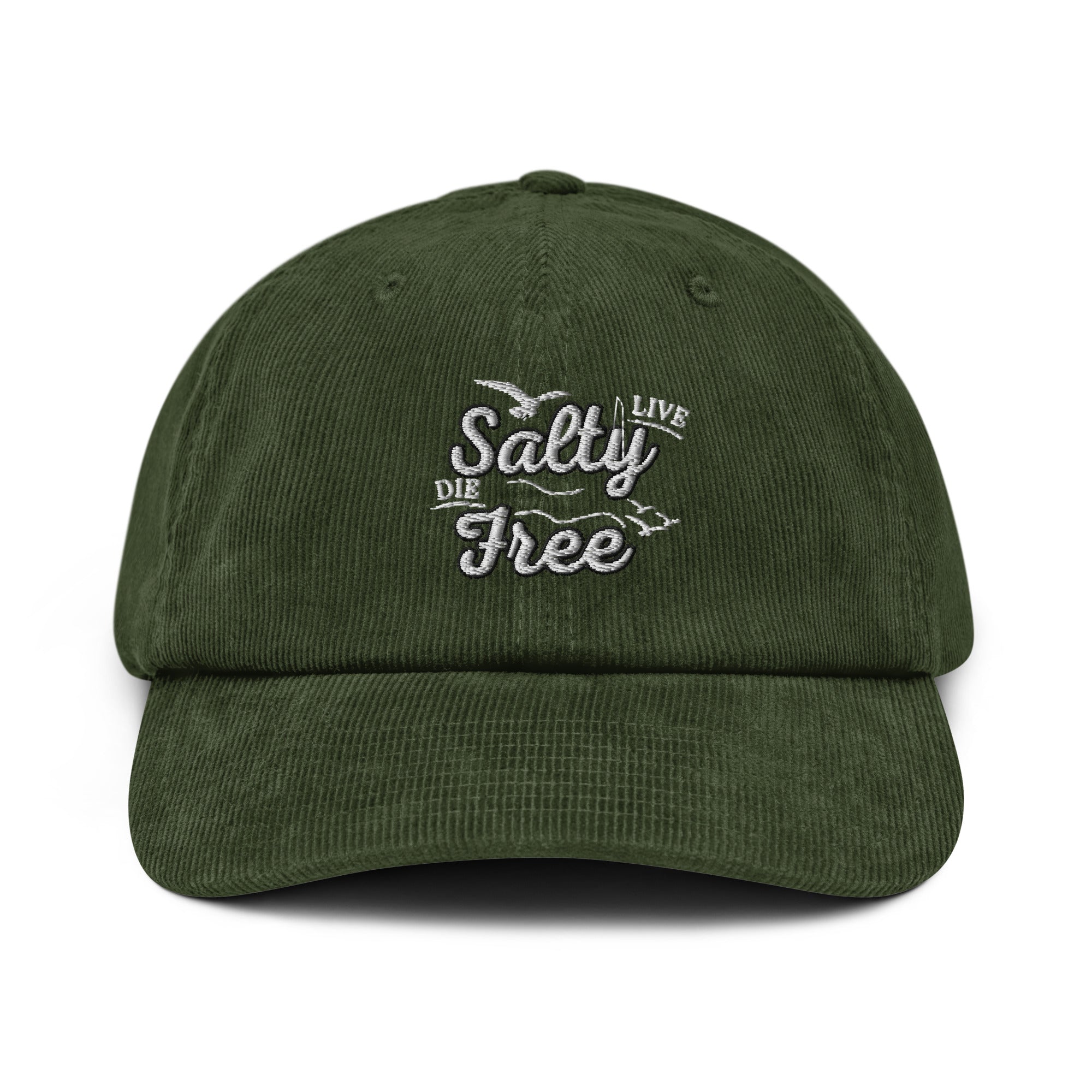 Live Salty, Die Free Corduroy hat | Embroidered Cap