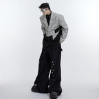 Woolen Suit Jacket with Design Felt Details