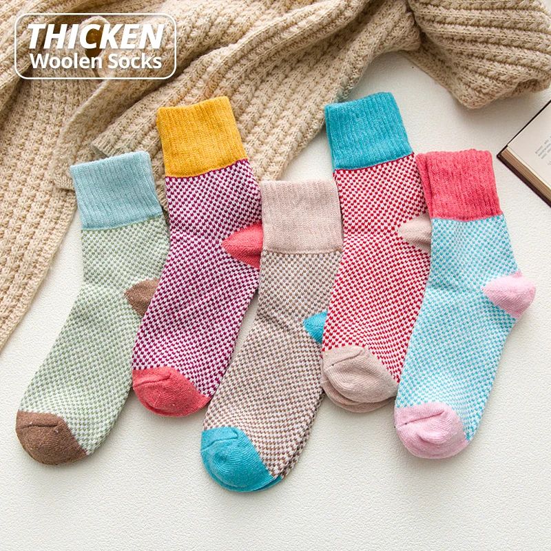 Thick Women's Winter Socks Made of Warm Rabbit Wool