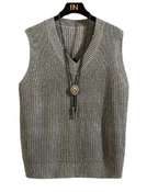 College Style V-Neck Loose Fashion Sweater