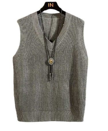 College Style V-Neck Loose Fashion Sweater