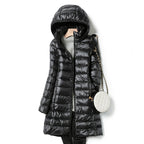 Plus Size Women's Mid-Length Lightweight Down Jacket