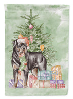 Rottweiler Christmas Presents and Tree Garden Flag
