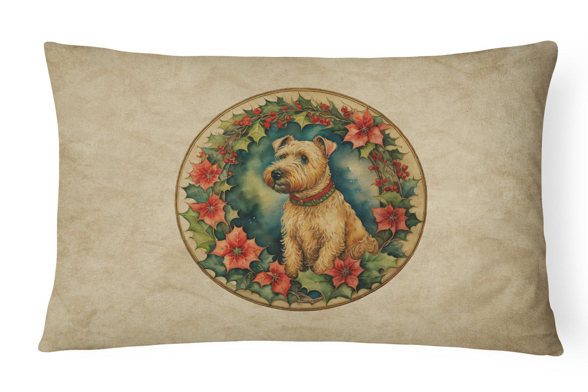 Lakeland Terrier Christmas Flowers Throw Pillow