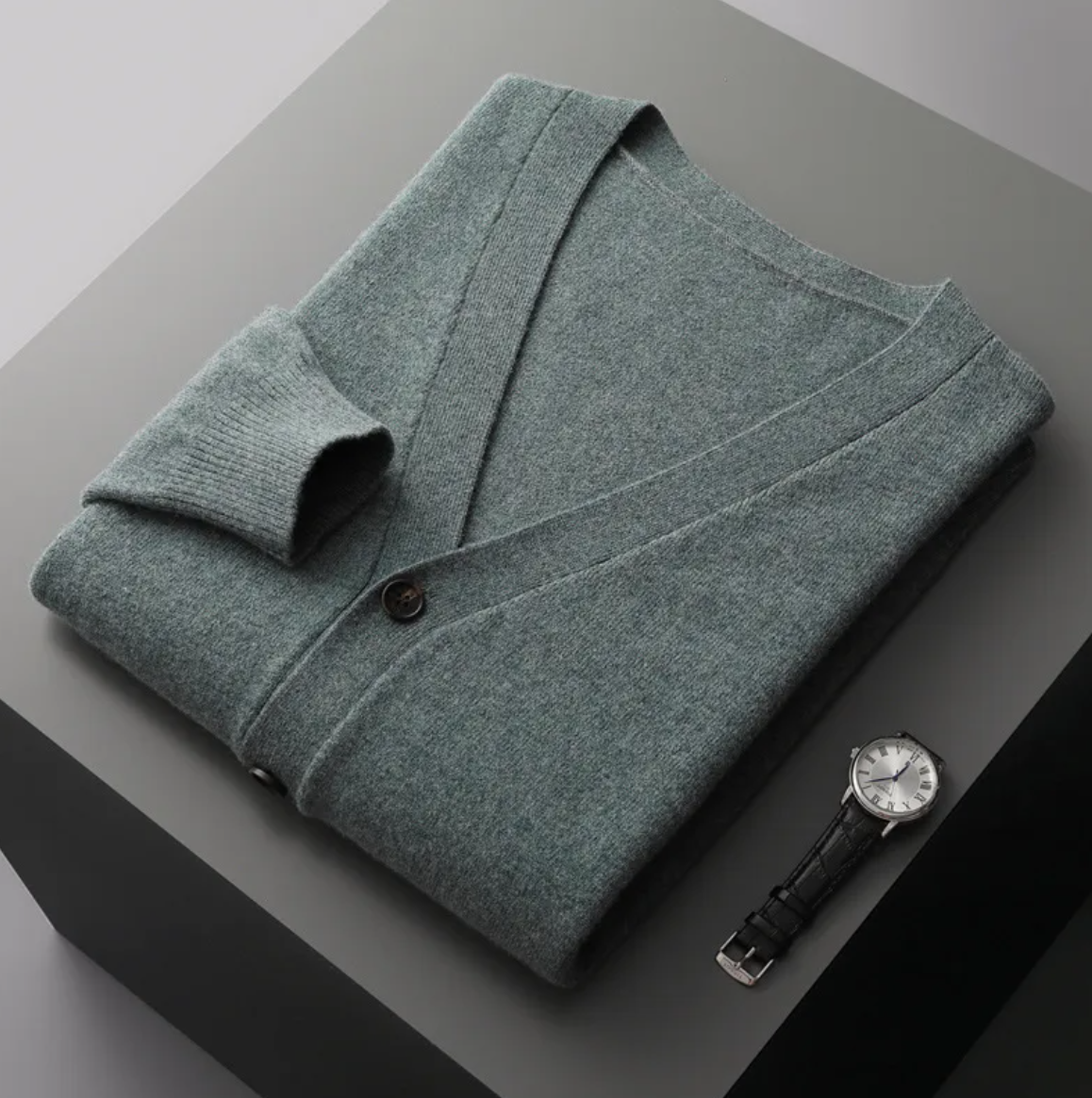Men's Casual V-Neck Wool Cardigan