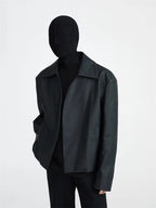 Minimalist PU Leather Jacket for Men - Spring/Fall 2024