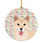 Shiba Inu Cream #1 Christmas Ceramic Ornament