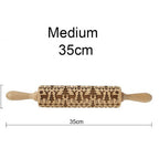 Wooden Rolling Pin with Christmas Reindeer Design
