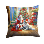Great Pyrenees and Santa Claus Throw Pillow