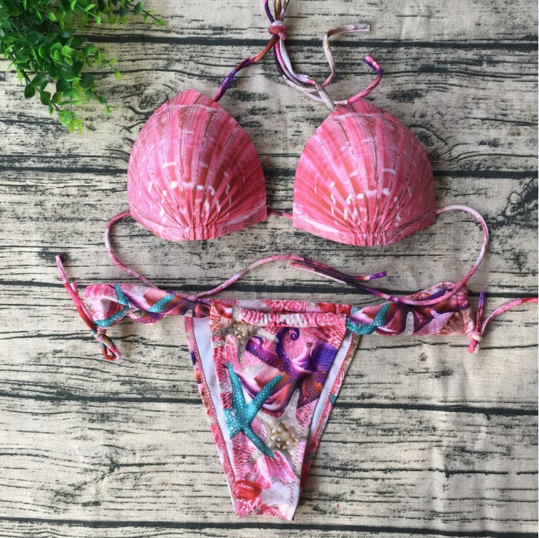 Shell Bikini Set - Sexy Low Waist Beach Swimwear