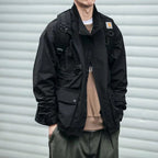 Functional Loose Fit Hunting Jacket with Lapel Design