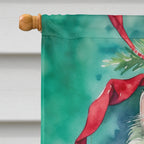 Persian Cat By the Christmas Tree House Flag