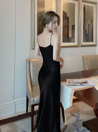 Velvet Sleeveless Nightgown Dress for Autumn/Winter