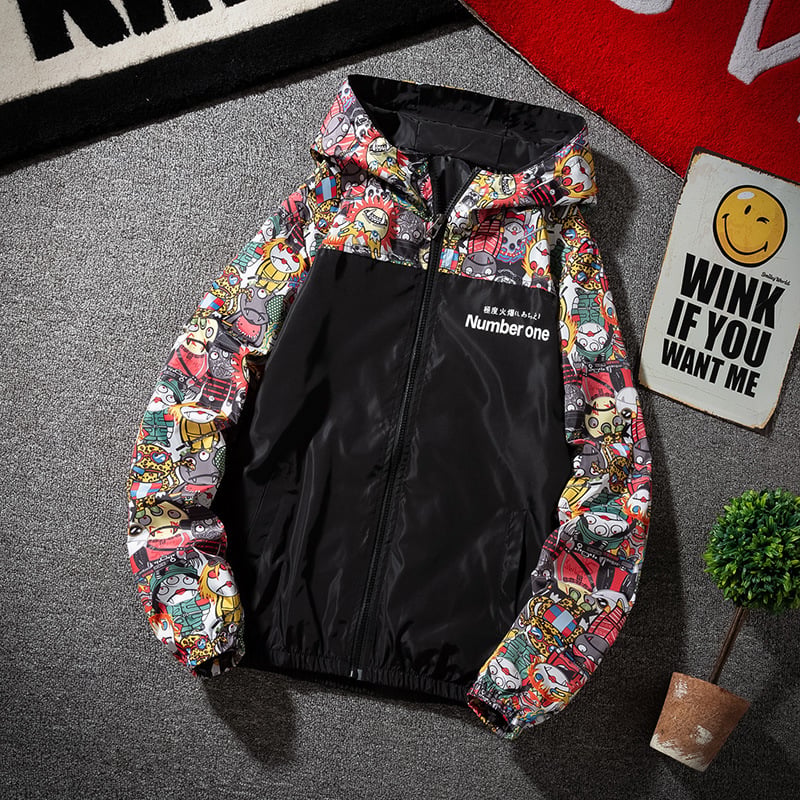 Printed Devil Sports Windbreaker Jacket