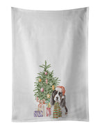 Basset Hound Puppy Christmas Presents and Tree Kitchen Towel Set of 2