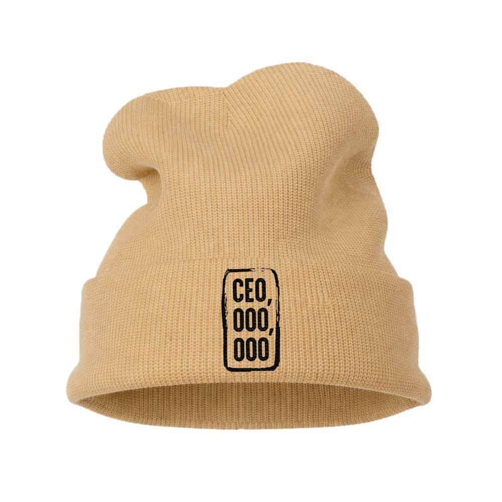 The CEO,000,000 Embroidered Beanie Hat | Embroidered Cap