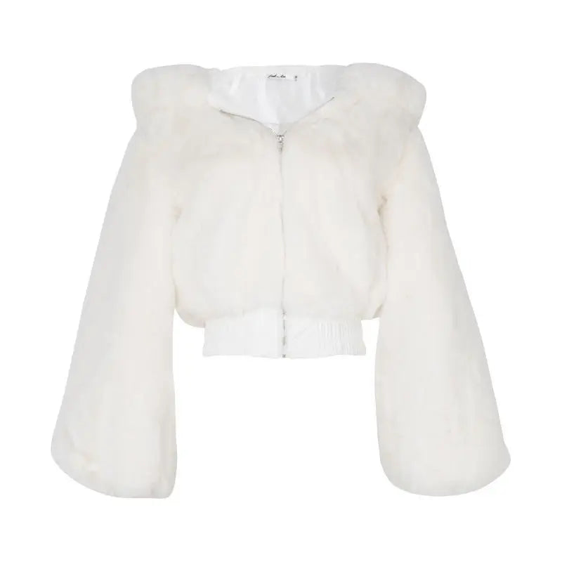 Furry Cropped Faux Fur Coat and Jacket for Women