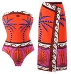 Women's Red Two-Piece Bathing Suit Set – Hot Spring & Swimwear Options