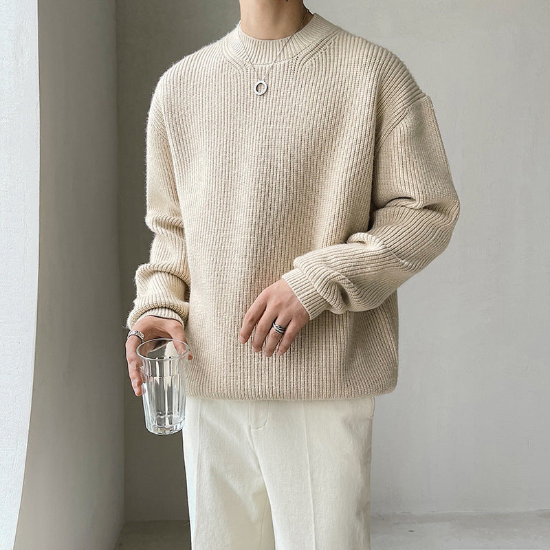 Thick Striped Drop Shoulder Loose Sweater