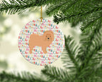Chow Chow Merry Christmas Ceramic Ornament