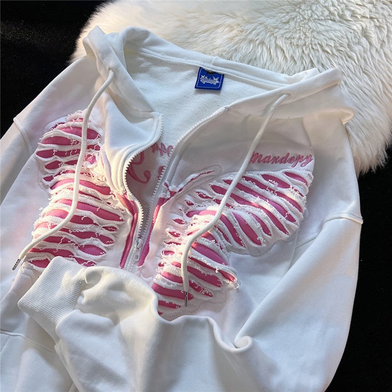 Fish Scale Hooded Cardigan Sweatshirt with Stripes | Streetwear
