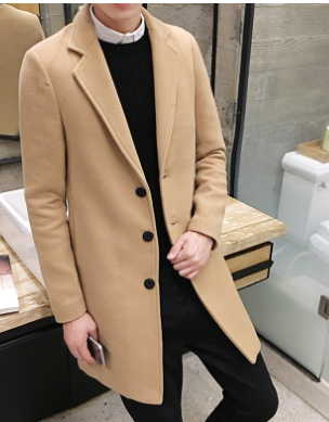 Men's Casual Solid Color Coat - European & American Style