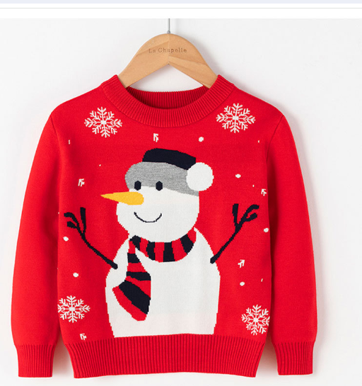 Cartoon Christmas Red Snowman Pullover Sweater | Streetwear