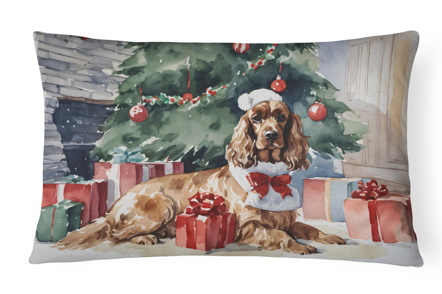 Cocker Spaniel Christmas Throw Pillow