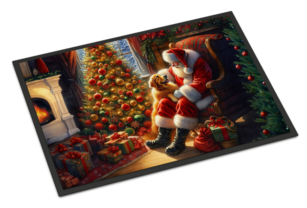 Golden Retriever and Santa Claus Doormat