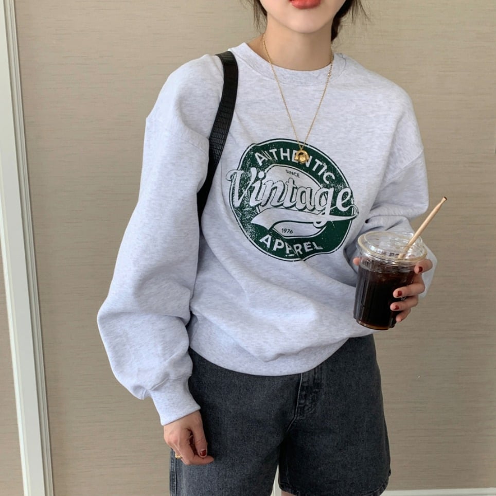 Loose Long-Sleeved Cotton Cashmere Sweater for Women