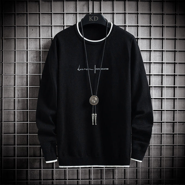 2023 Korean Fashion Long Sleeve Pullover Sweater for Men | Streetwear