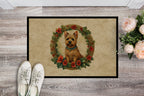 Norwich Terrier Christmas Flowers Doormat